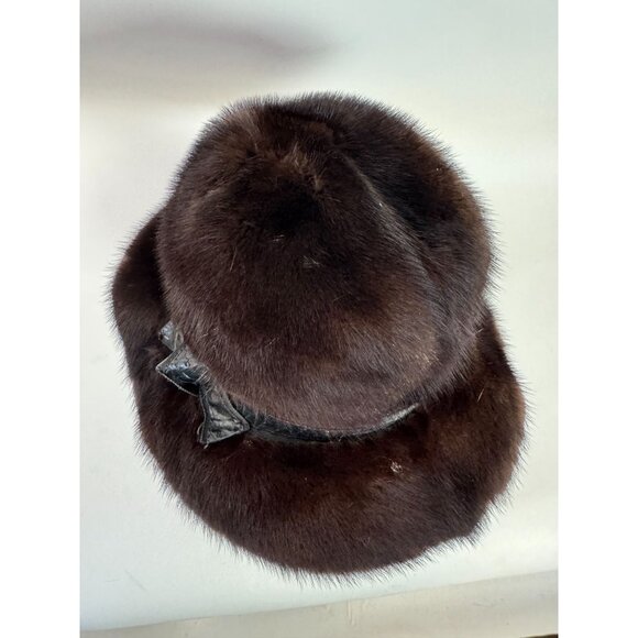 Vintage Lenore Marshall New York Mink Fur Hat With Satin Lining & Bow Detail main image 6